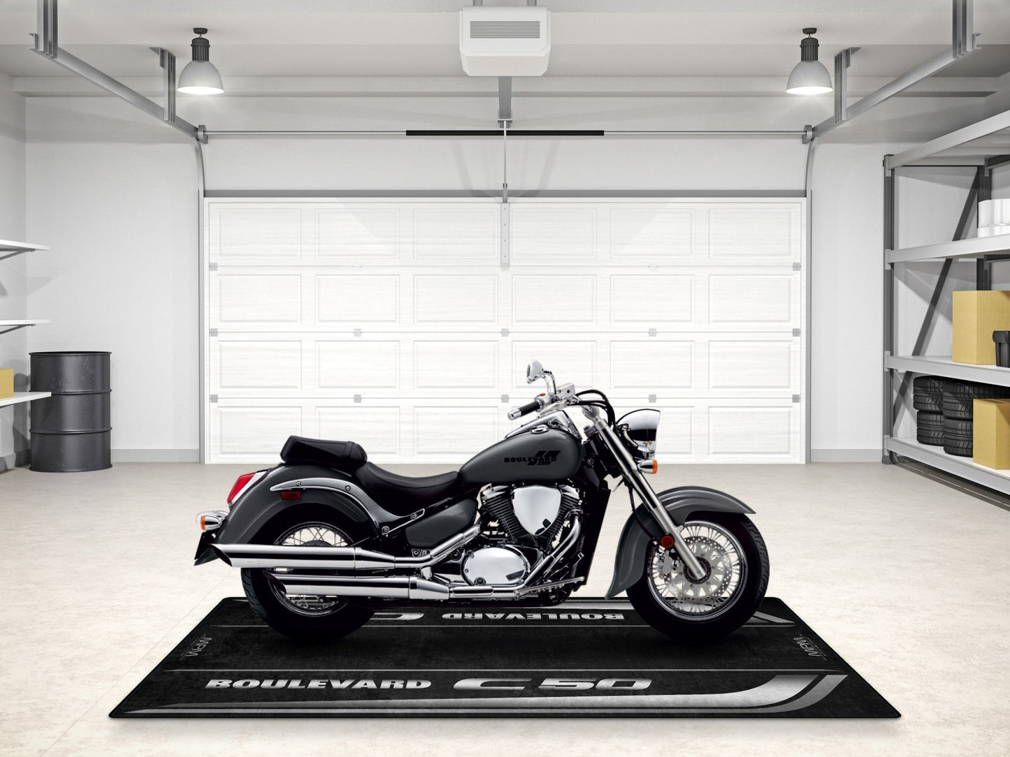 Designed Pit Mat for Suzuki Boulevard C50 Motorcycle - MM7367 - Howling Moto
