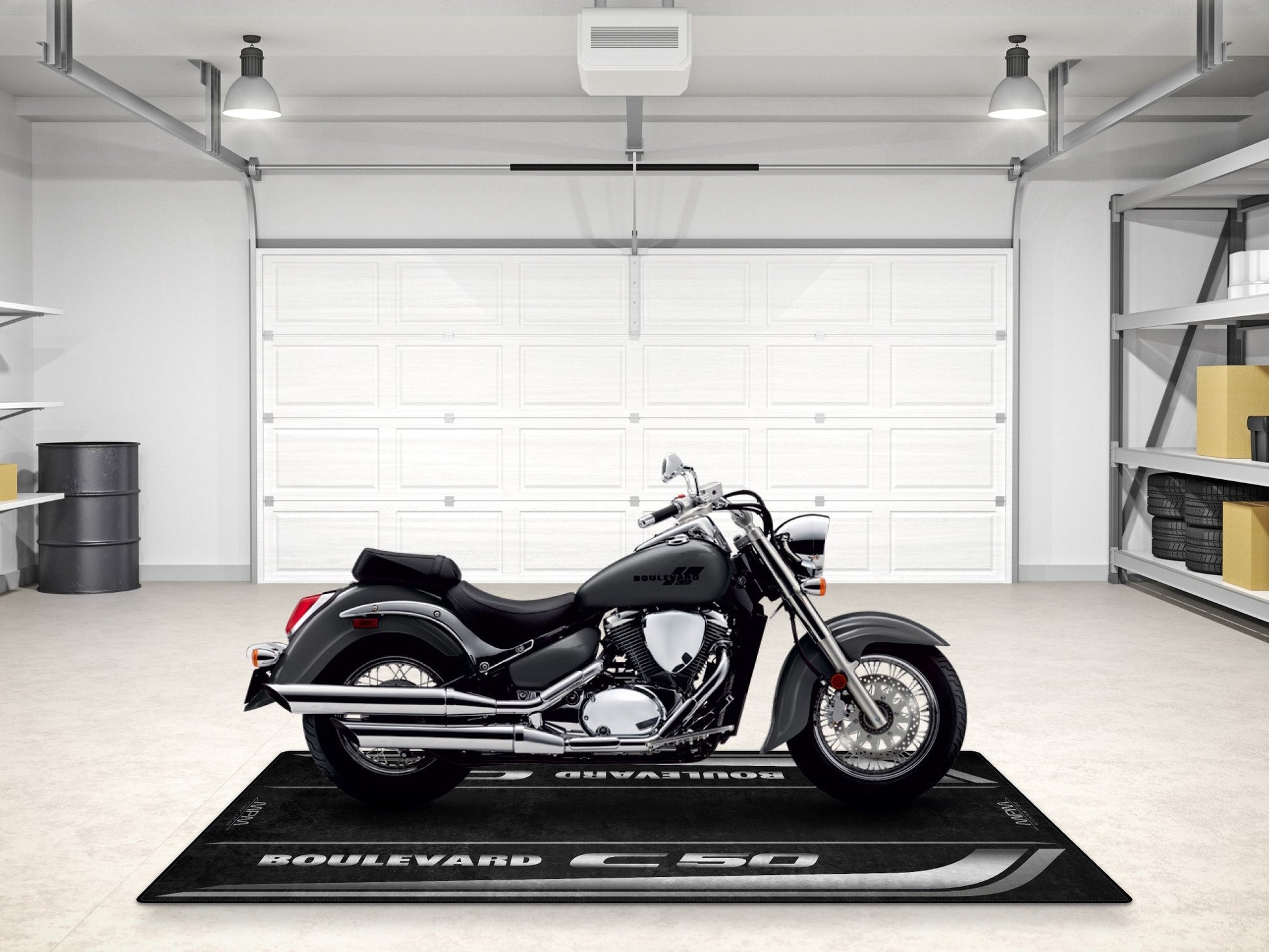 Designed Pit Mat for Suzuki Boulevard C50 Motorcycle - MM7367 - Howling Moto