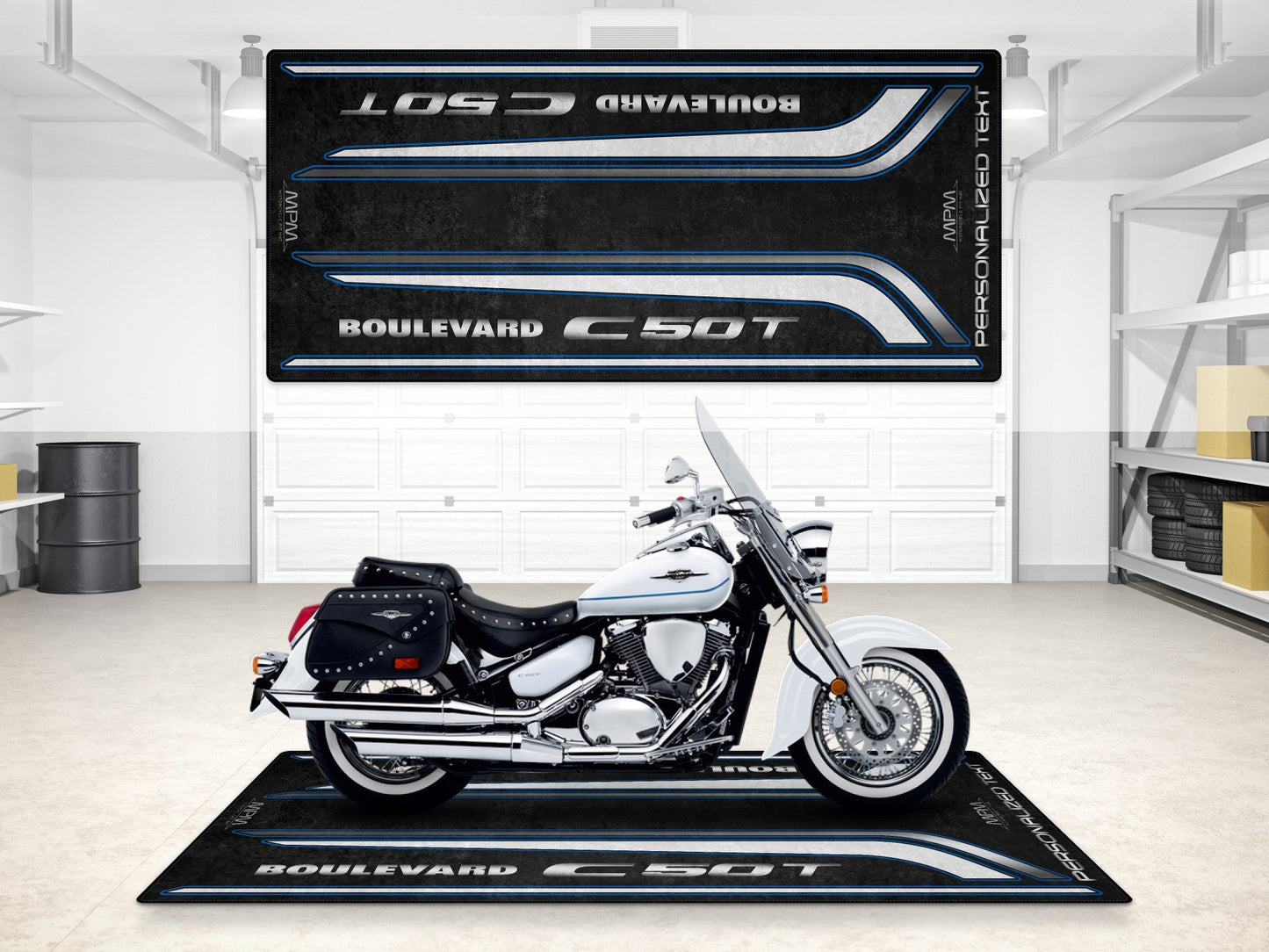 Designed Pit Mat for Suzuki C50T Motorcycle - MM7368 - Howling Moto
