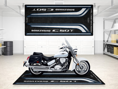 Designed Pit Mat for Suzuki C50T Motorcycle - MM7368 - Howling Moto