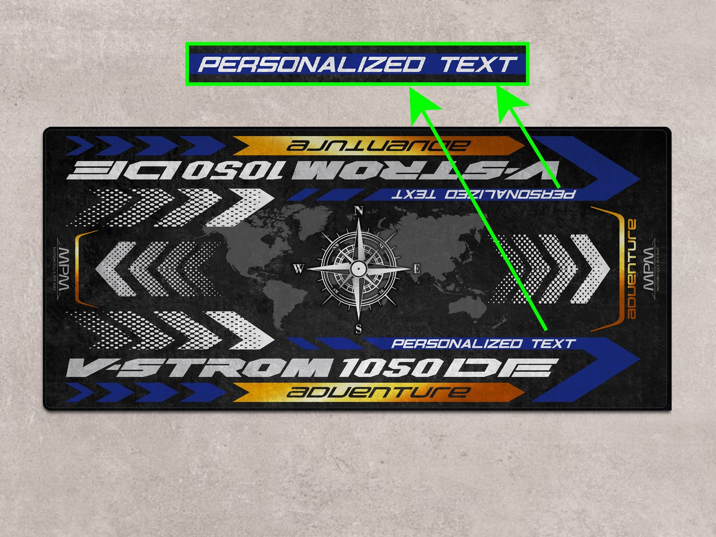 Designed Pit Mat for Suzuki V-STROM 1050DE Adventure Motorcycle - MM7369 - Howling Moto
