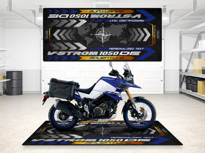 Designed Pit Mat for Suzuki V-STROM 1050DE Adventure Motorcycle - MM7369 - Howling Moto