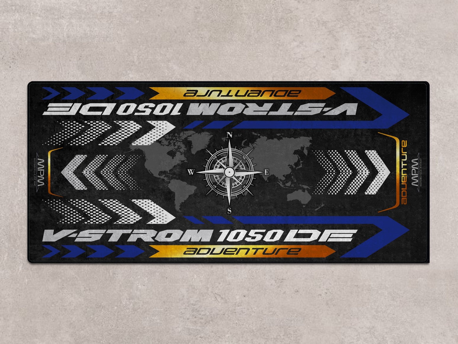 Designed Pit Mat for Suzuki V-STROM 1050DE Adventure Motorcycle - MM7369 - Howling Moto