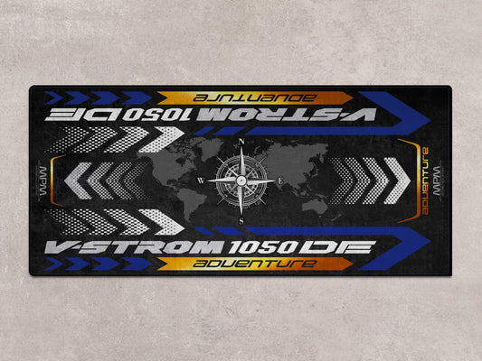 Designed Pit Mat for Suzuki V-STROM 1050DE Adventure Motorcycle - MM7369 - Howling Moto