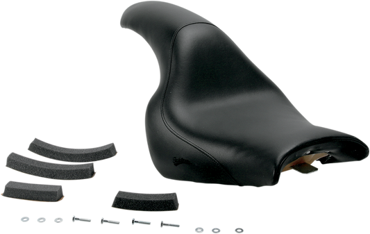 Black SADDLEMEN Profiler motorcycle seat for VTX1300R/S, smooth design, by Bill's Exhausts, shown from side angle.