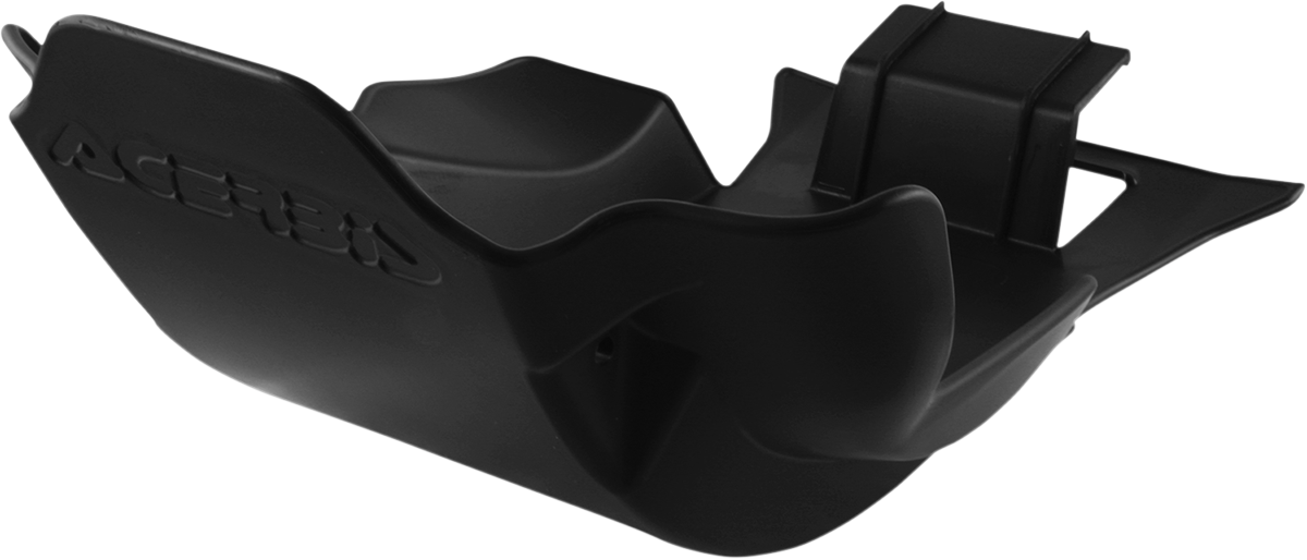 Acerbis black skid plate for Honda CRF450X motorcycle, body protection part with durable design, shown in a close-up view.