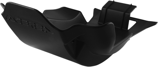 Acerbis black skid plate for Honda CRF450X motorcycle, body protection part with durable design, shown in a close-up view.