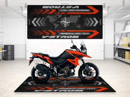Designed Pit Mat for Suzuki V-STROM 1050 Motorcycle - MM7371 - Howling Moto