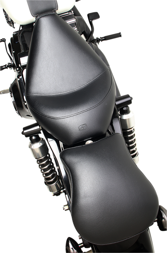Contoured Saddlehyde S3 Pad seat by Saddlemens, 9-inch size, with cushioned leather surface and saddle-shaped design for comfort
