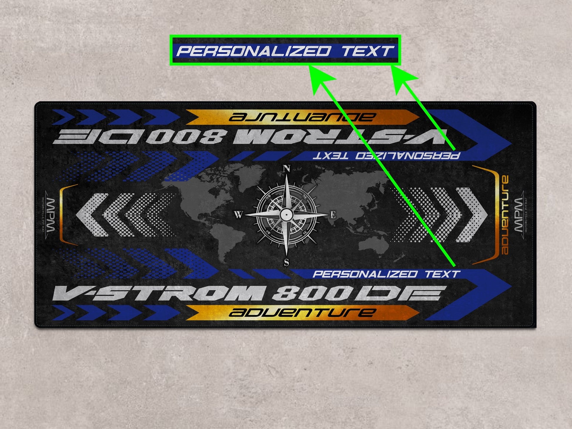 Designed Pit Mat for Suzuki V-STROM 800DE Adventure Motorcycle - MM7372 - Howling Moto