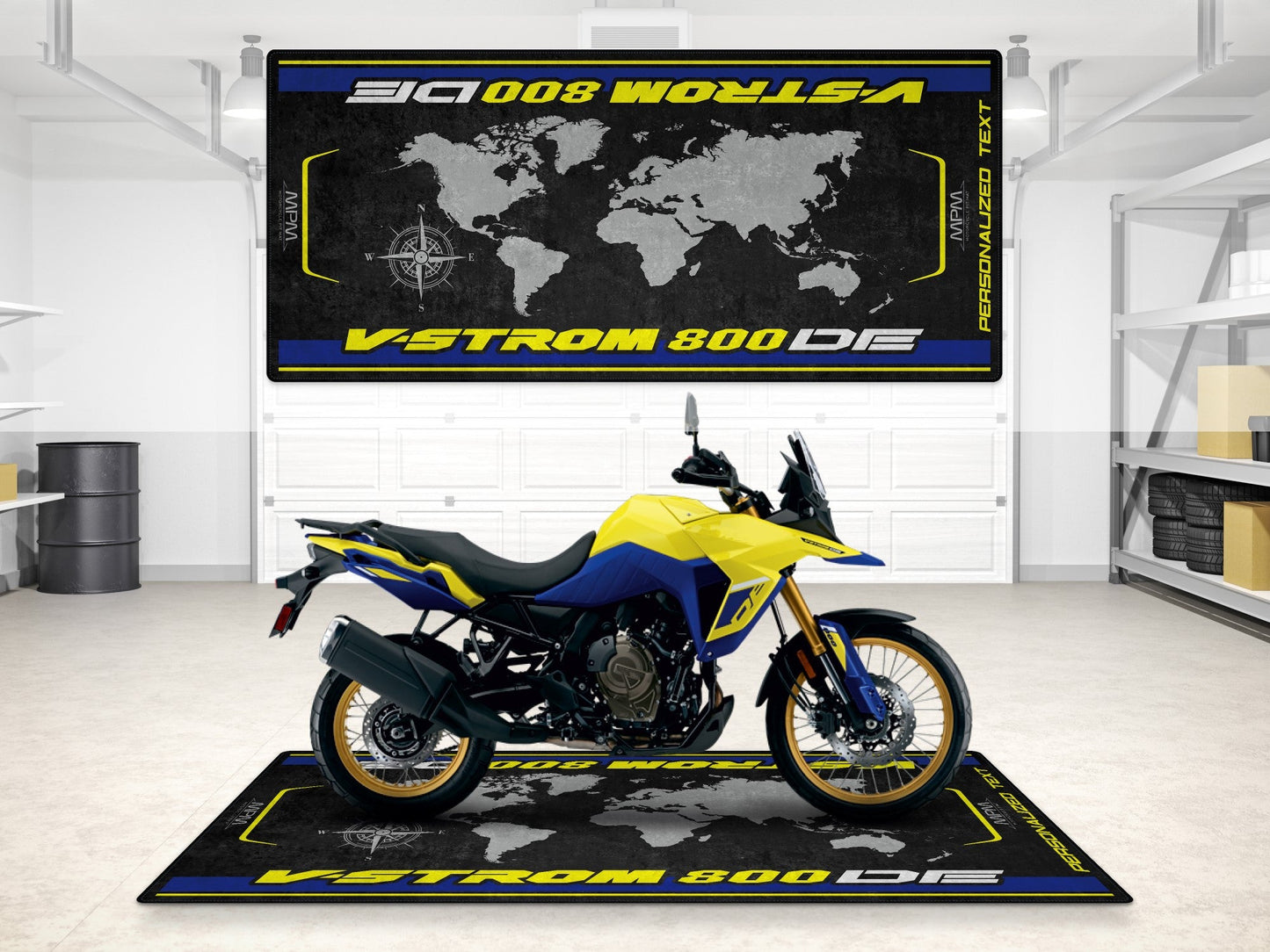 Designed Pit Mat for Suzuki V-STROM 800DE Motorcycle - MM7373 - Howling Moto