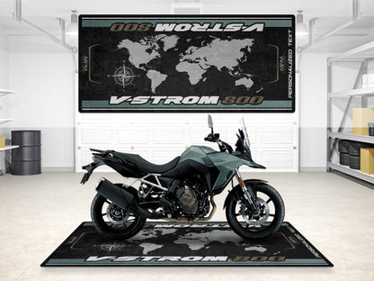 Designed Pit Mat for Suzuki V-STROM 800 Motorcycle - MM7375 - Howling Moto