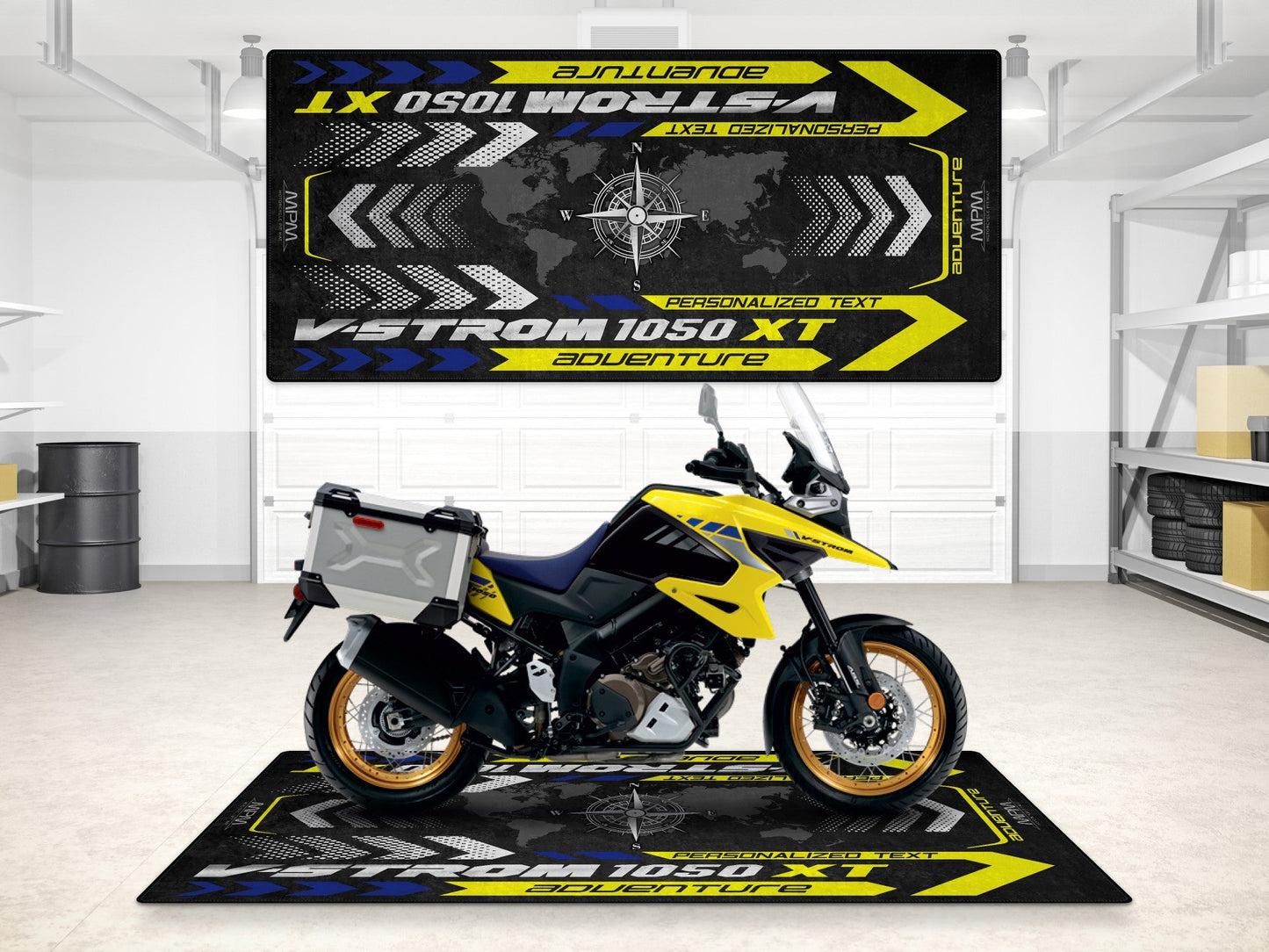 Designed Pit Mat for Suzuki V-STROM 1050XT Adventure Motorcycle - MM7376 - Howling Moto