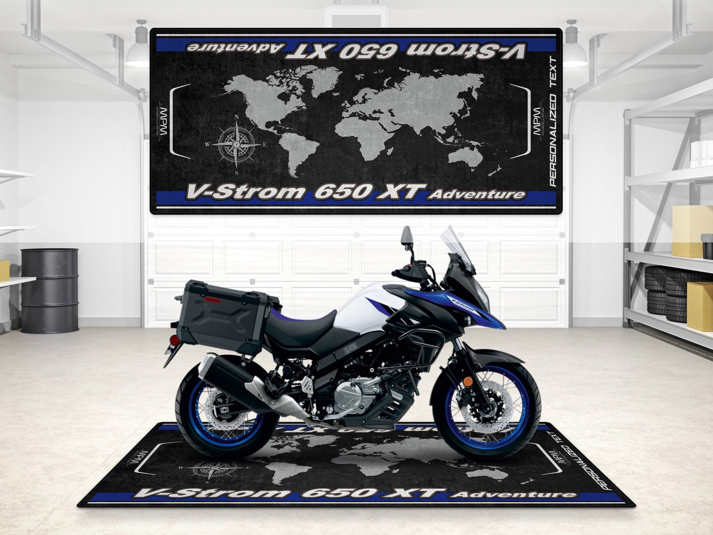 Designed Pit Mat for Suzuki V-STROM 650XT Adventure Motorcycle - MM7378 - Howling Moto