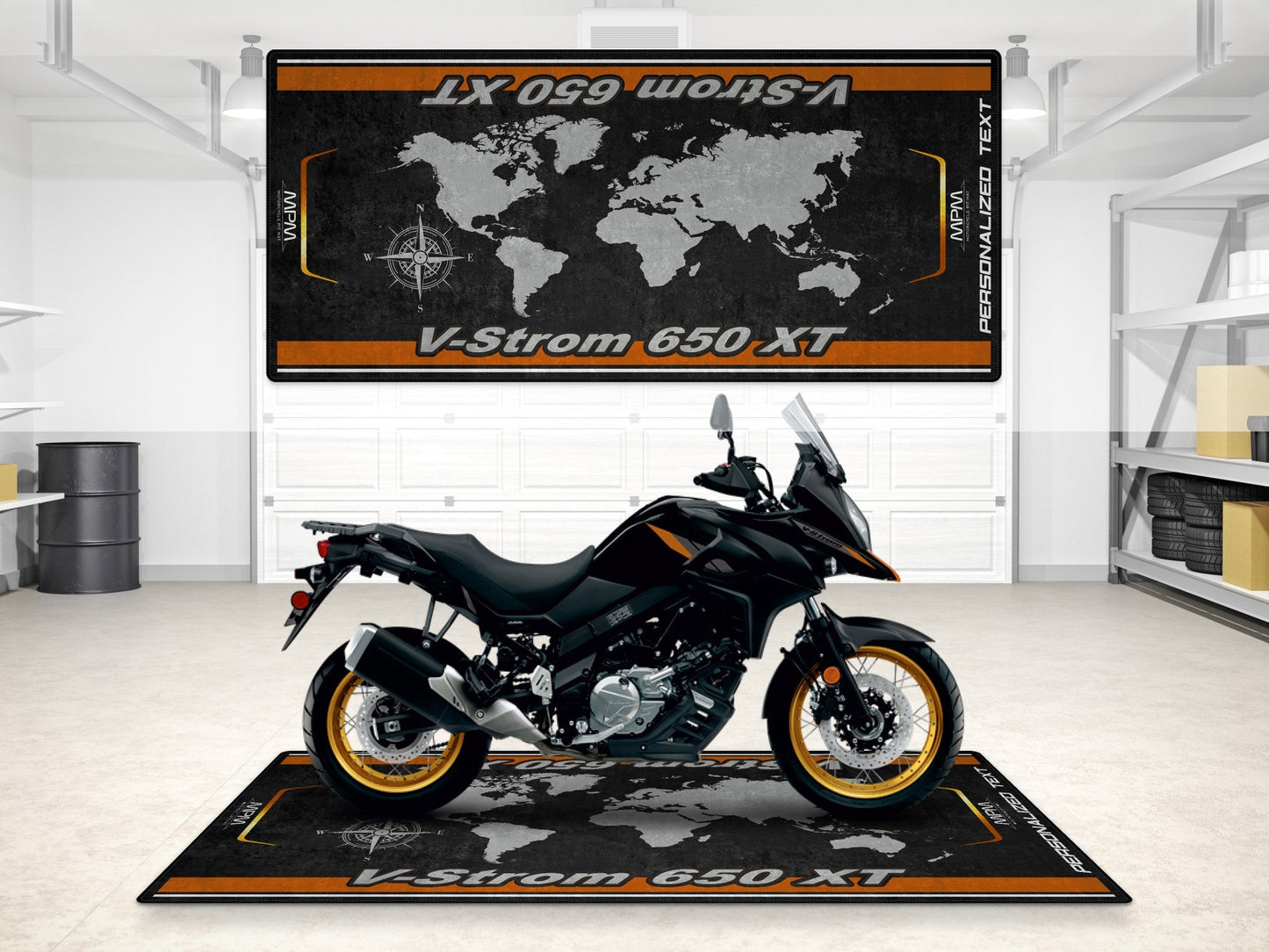 Designed Pit Mat for Suzuki V-STROM 650XT Motorcycle - MM7379 - Howling Moto
