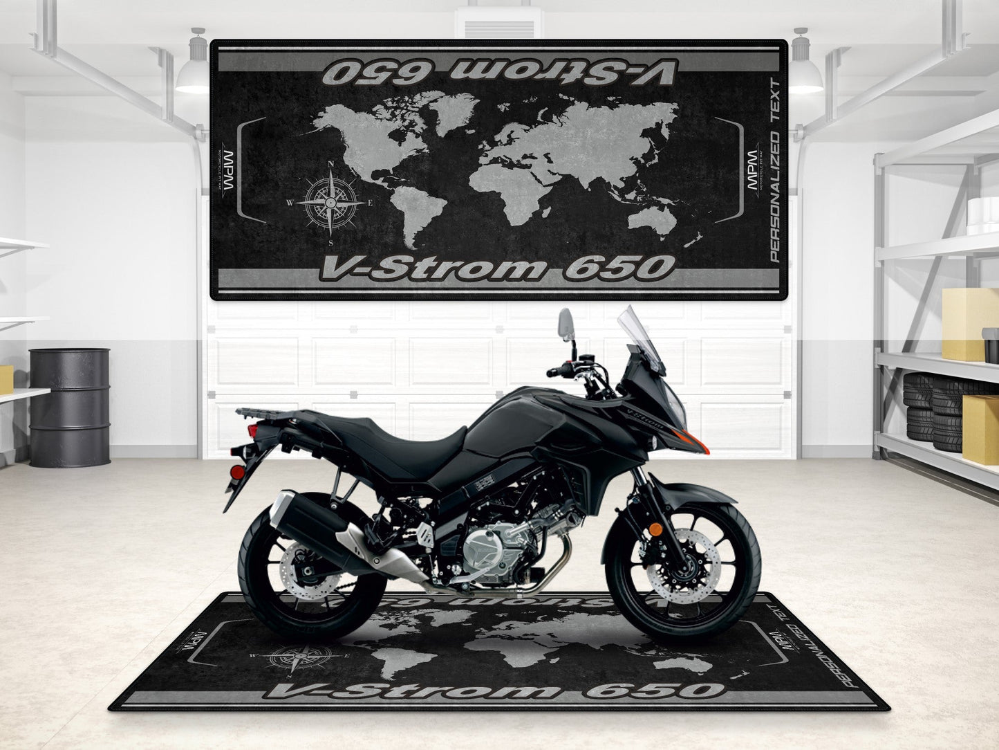 Designed Pit Mat for Suzuki V-STROM 650 Motorcycle - MM7380 - Howling Moto