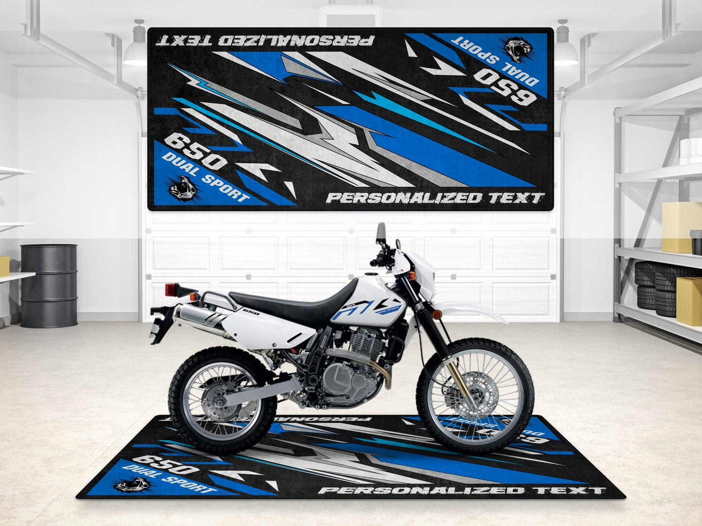 Designed Pit Mat for Suzuki DR650S Motorcycle - MM7381 - Howling Moto