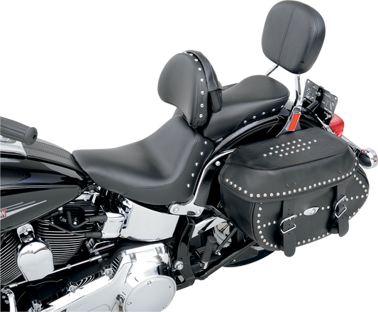 Bill's Exhausts SADDLEMEN Touring Pillion seat with studs for FB models 2007-2017, designed for comfortable passenger riding.