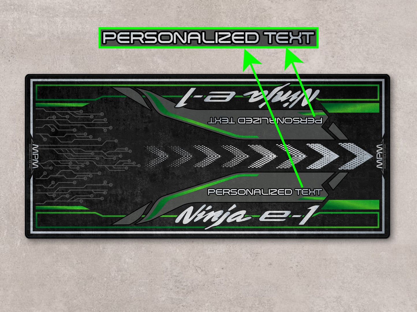Designed Pit Mat for Kawasaki Ninja e-1 Motorcycle - MM7385 - Howling Moto