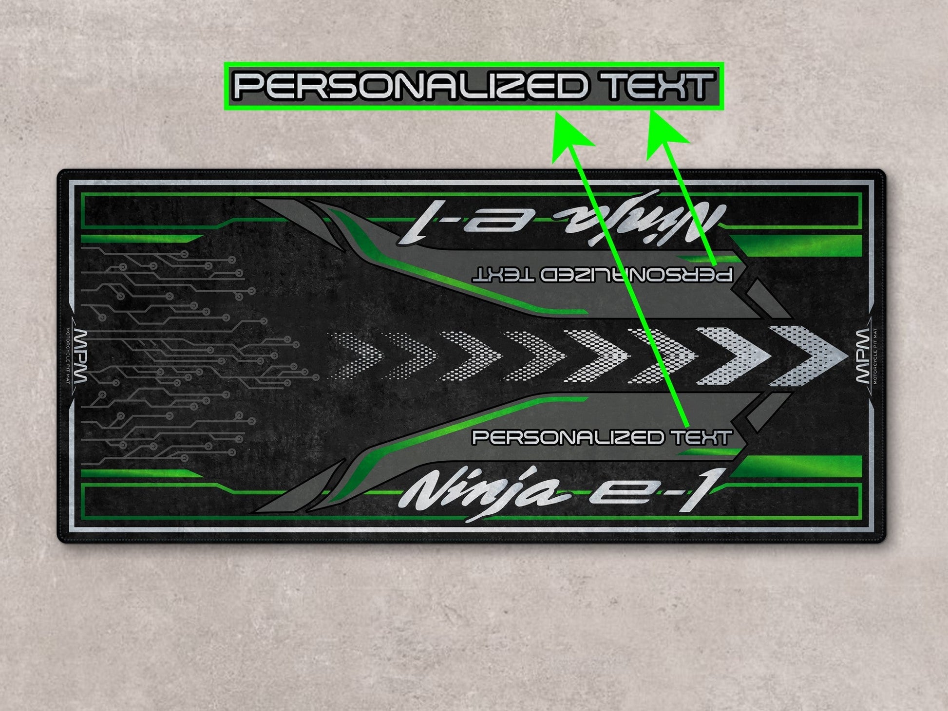Designed Pit Mat for Kawasaki Ninja e-1 Motorcycle - MM7385 - Howling Moto