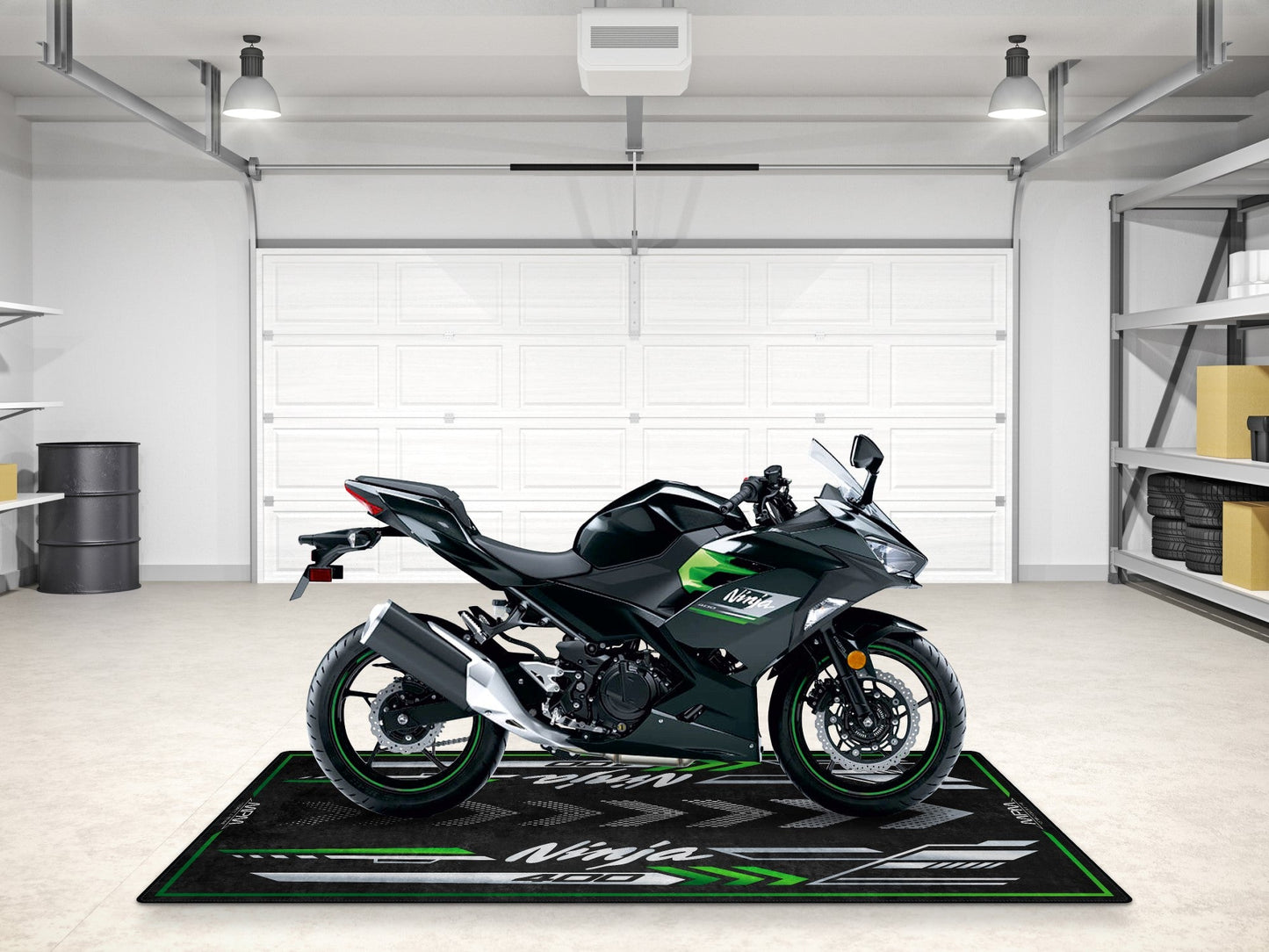 Designed Pit Mat for Kawasaki Ninja 400 Motorcycle - MM7386 - Howling Moto