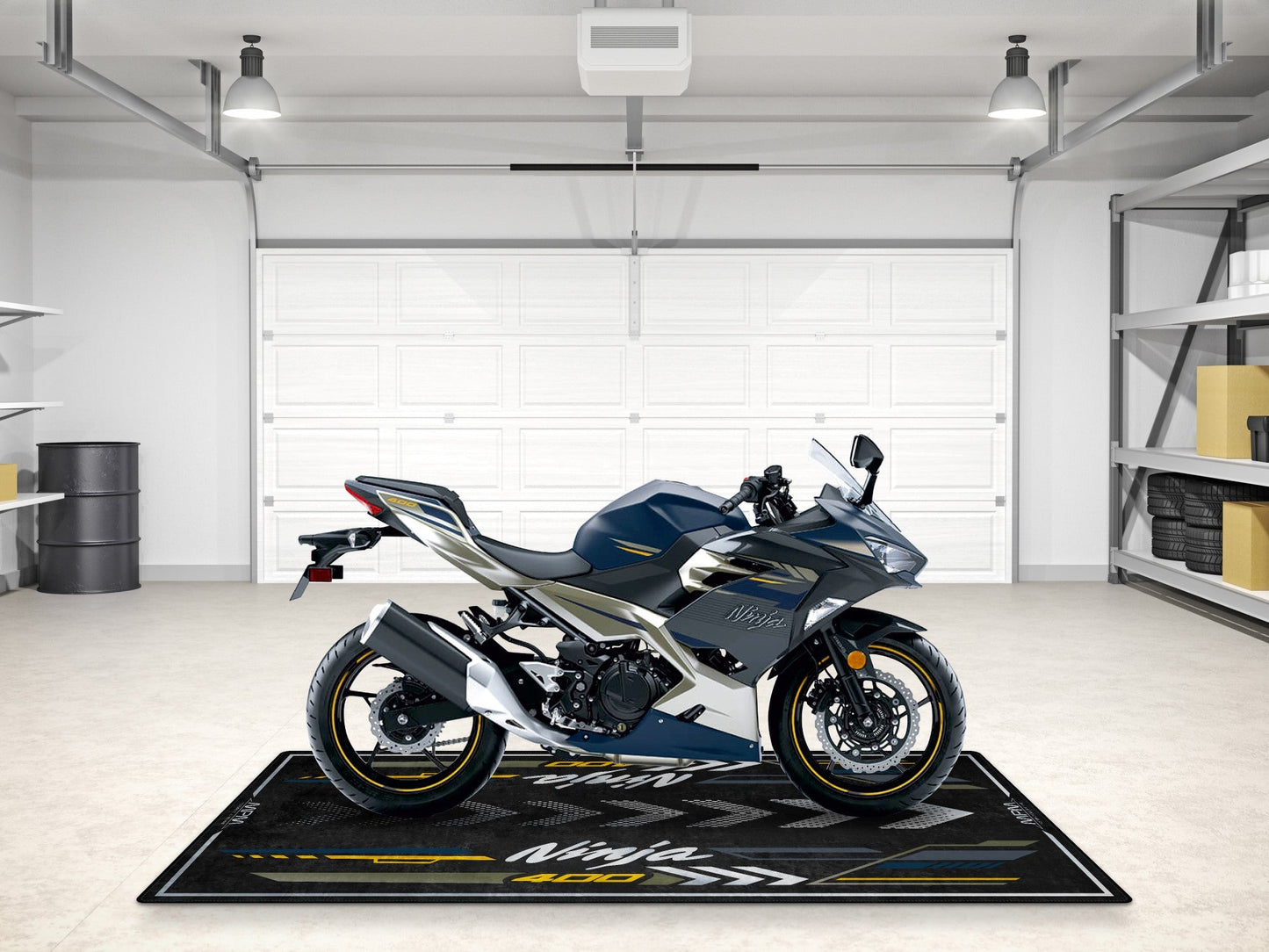 Designed Pit Mat for Kawasaki Ninja 400 Motorcycle - MM7386 - Howling Moto