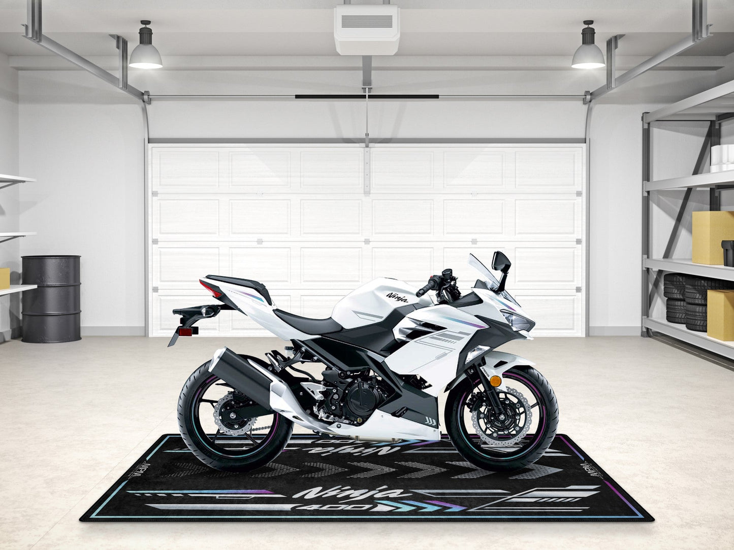 Designed Pit Mat for Kawasaki Ninja 400 Motorcycle - MM7386 - Howling Moto