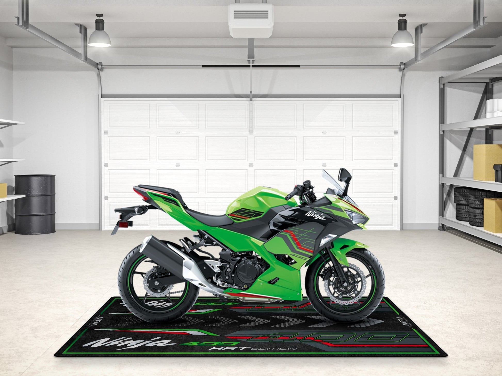 Designed Pit Mat for Kawasaki Ninja 400 KRT Edition Motorcycle - MM7387 - Howling Moto
