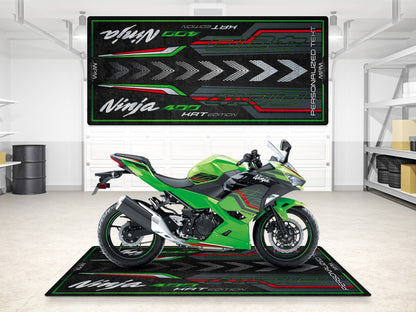 Designed Pit Mat for Kawasaki Ninja 400 KRT Edition Motorcycle - MM7387 - Howling Moto