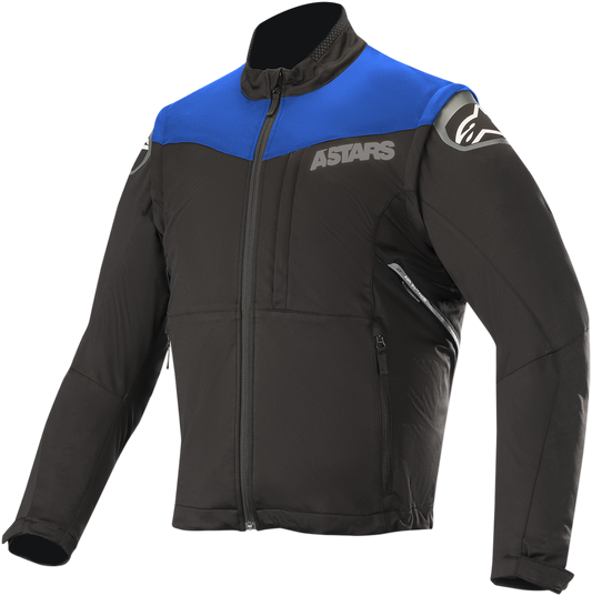 Blue and black ALPINESTARS Session Race Jacket in 3XL, featuring a sleek design and branding details for motorcycle racing.