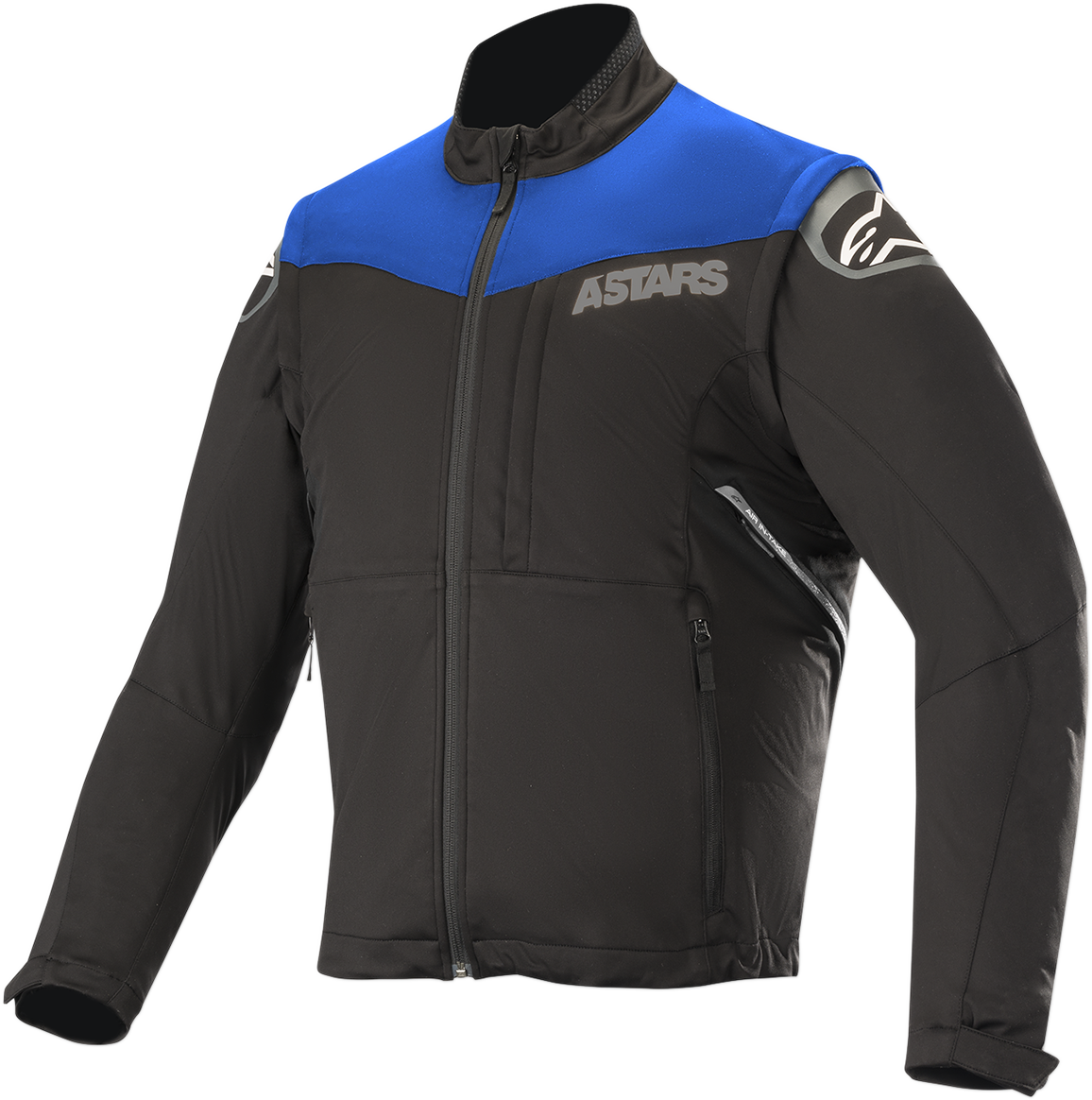 Alpinestars Session Race Jacket in blue and black, medium size, with visible racing-style design and branding details.