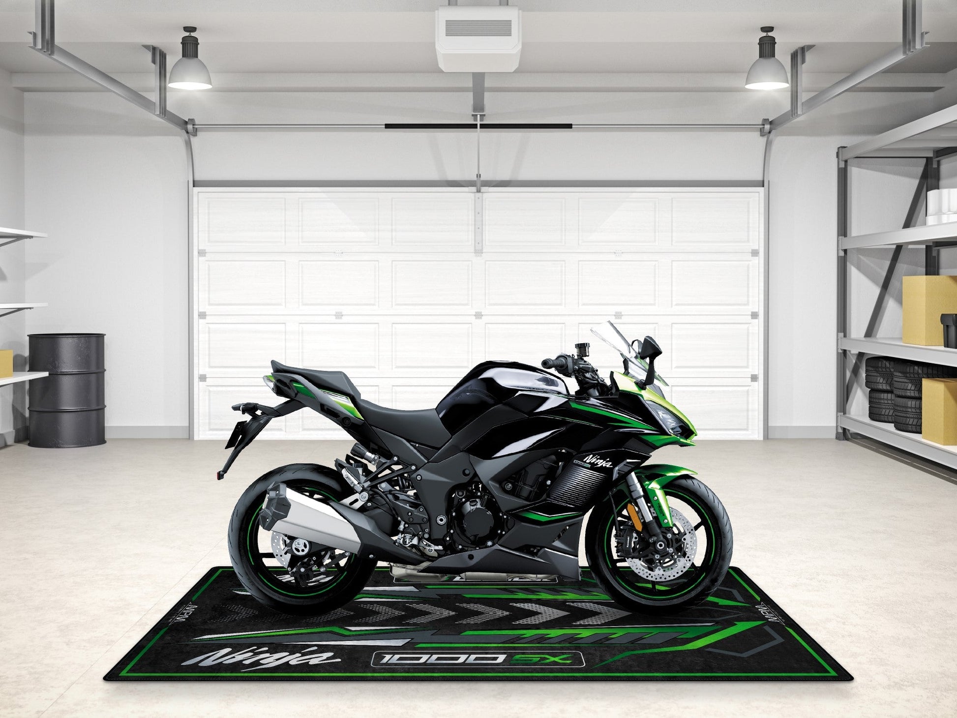 Designed Pit Mat for Kawasaki 1000SX Motorcycle - MM7390 - Howling Moto