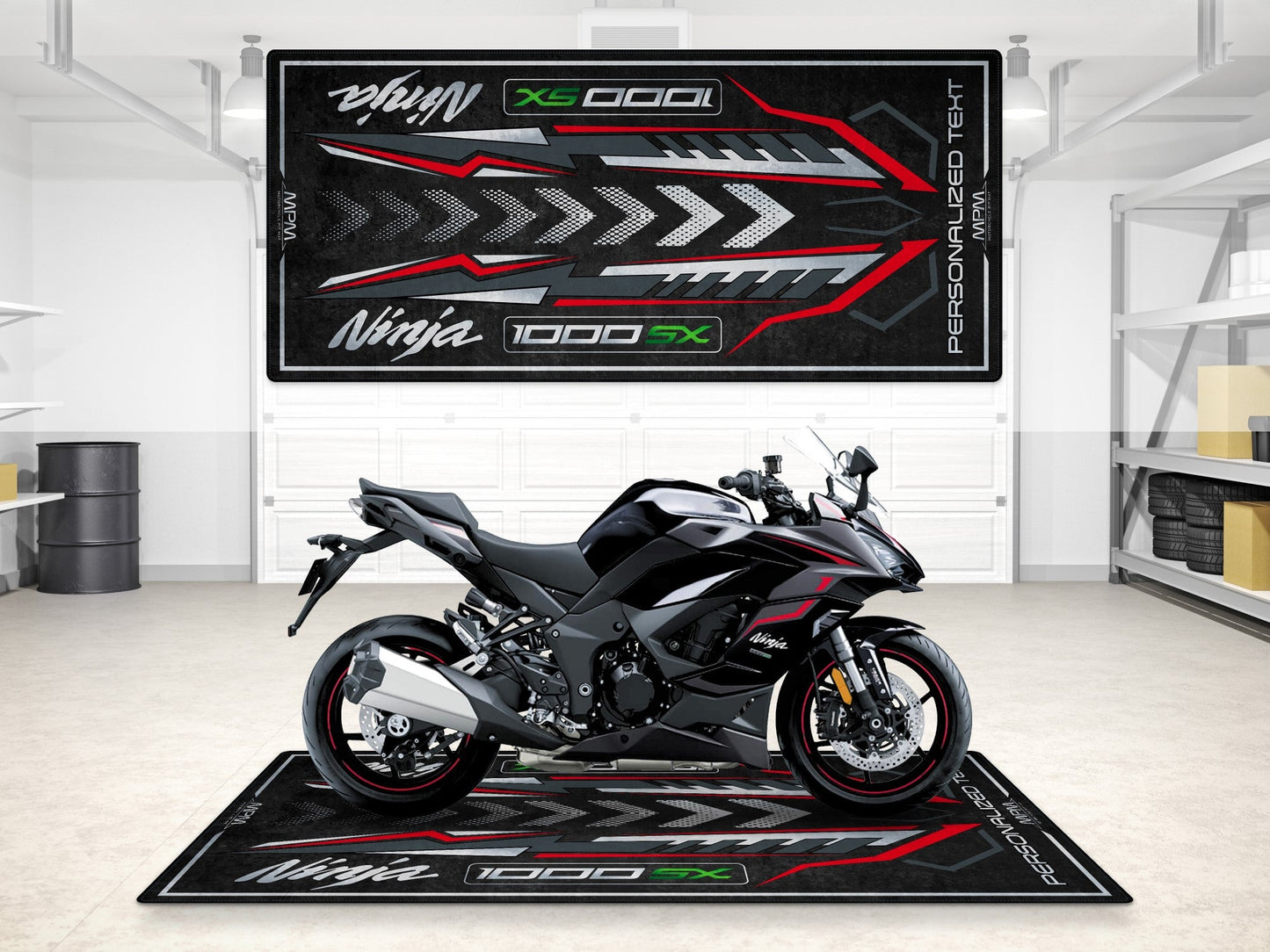 Designed Pit Mat for Kawasaki 1000SX Motorcycle - MM7390 - Howling Moto