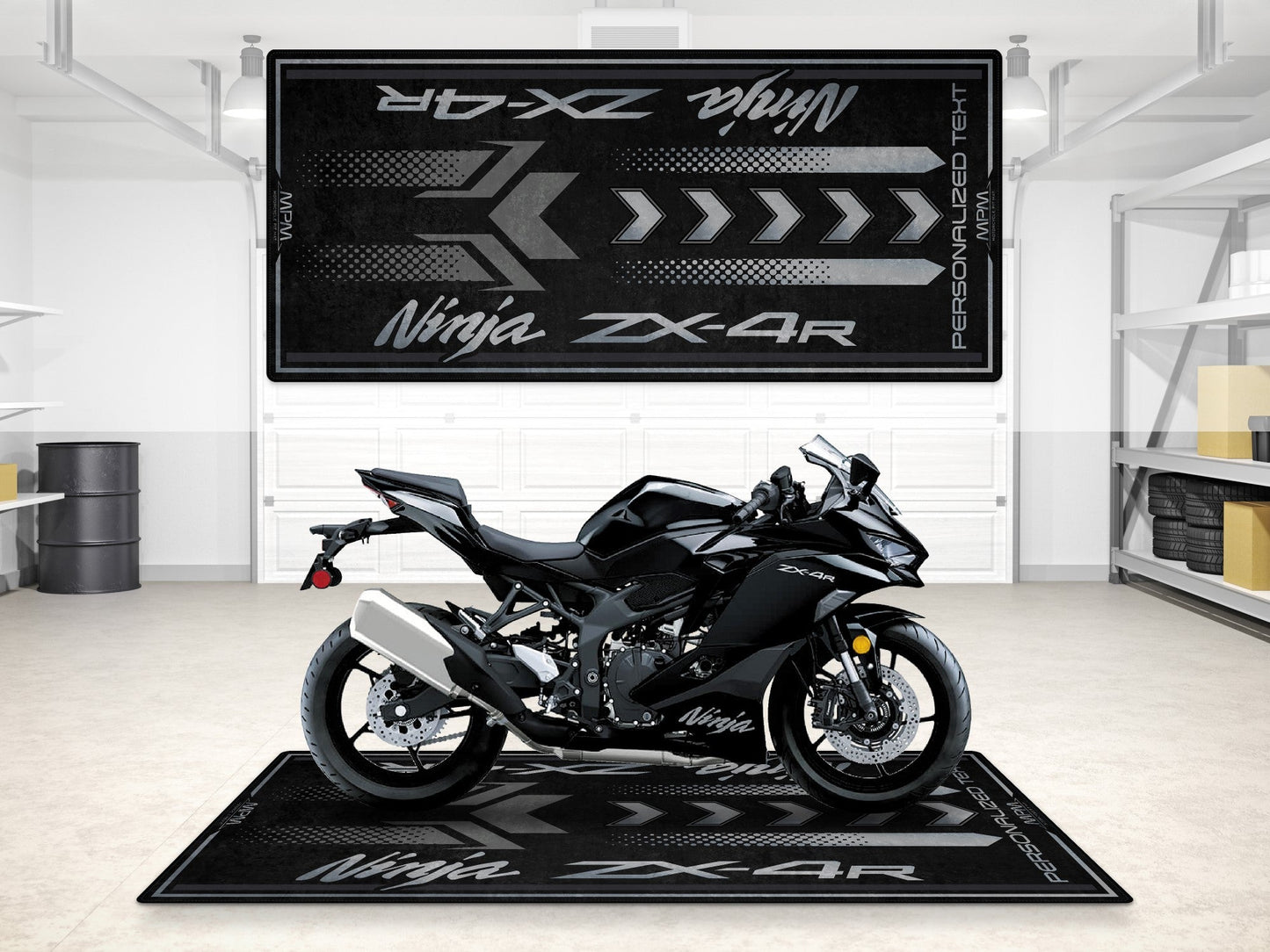 Designed Pit Mat for Kawasaki Ninja ZX-4R Motorcycle - MM7391 - Howling Moto