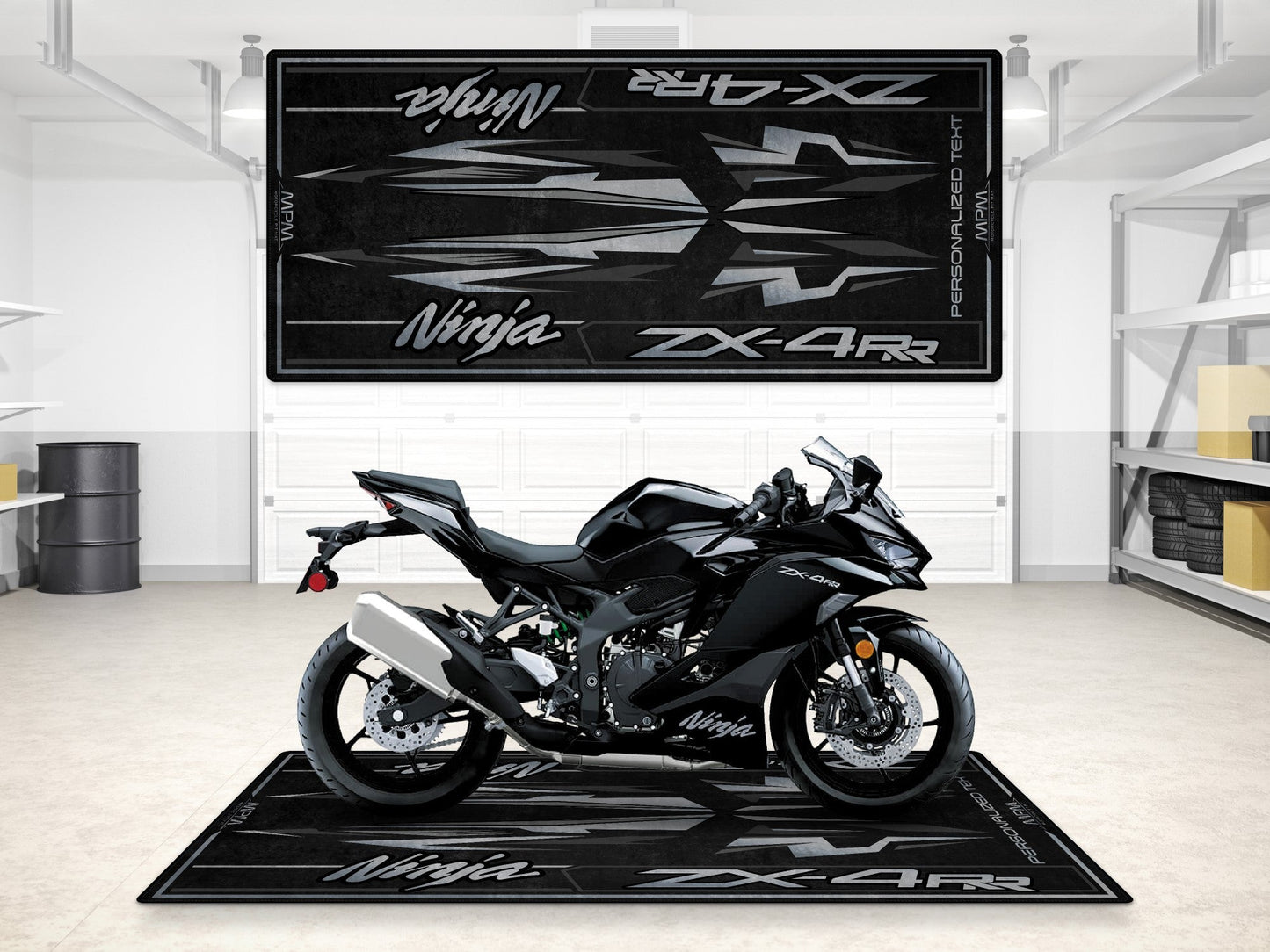 Designed Pit Mat for Kawasaki Ninja ZX-4RR Motorcycle - MM7392 - Howling Moto