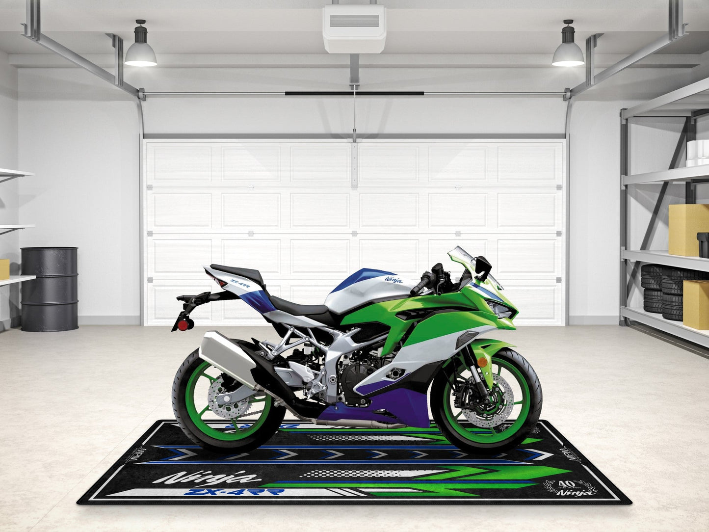 MPM Motorcycle Mat for Kawasaki Ninja ZX-4RR 40th Anniversary - MM7394 - Howling Moto