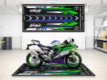 Designed Pit Mat for Kawasaki Ninja ZX-4RR 40th Anniversary Motorcycle - MM7394 - Howling Moto