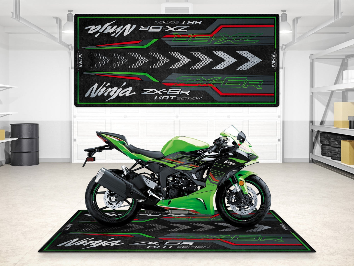 MPM Motorcycle Mat for Kawasaki Ninja ZX-6R KRT Edition - MM7396 - Howling Moto