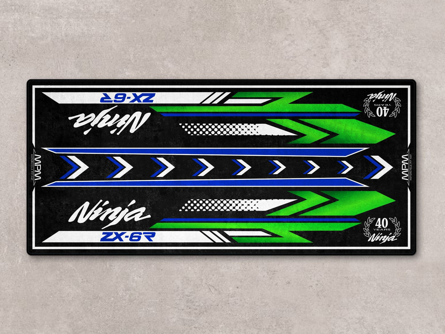 Designed Pit Mat for Kawasaki Ninja ZX-6R 40th Anniversary Motorcycle - MM7397 - Howling Moto