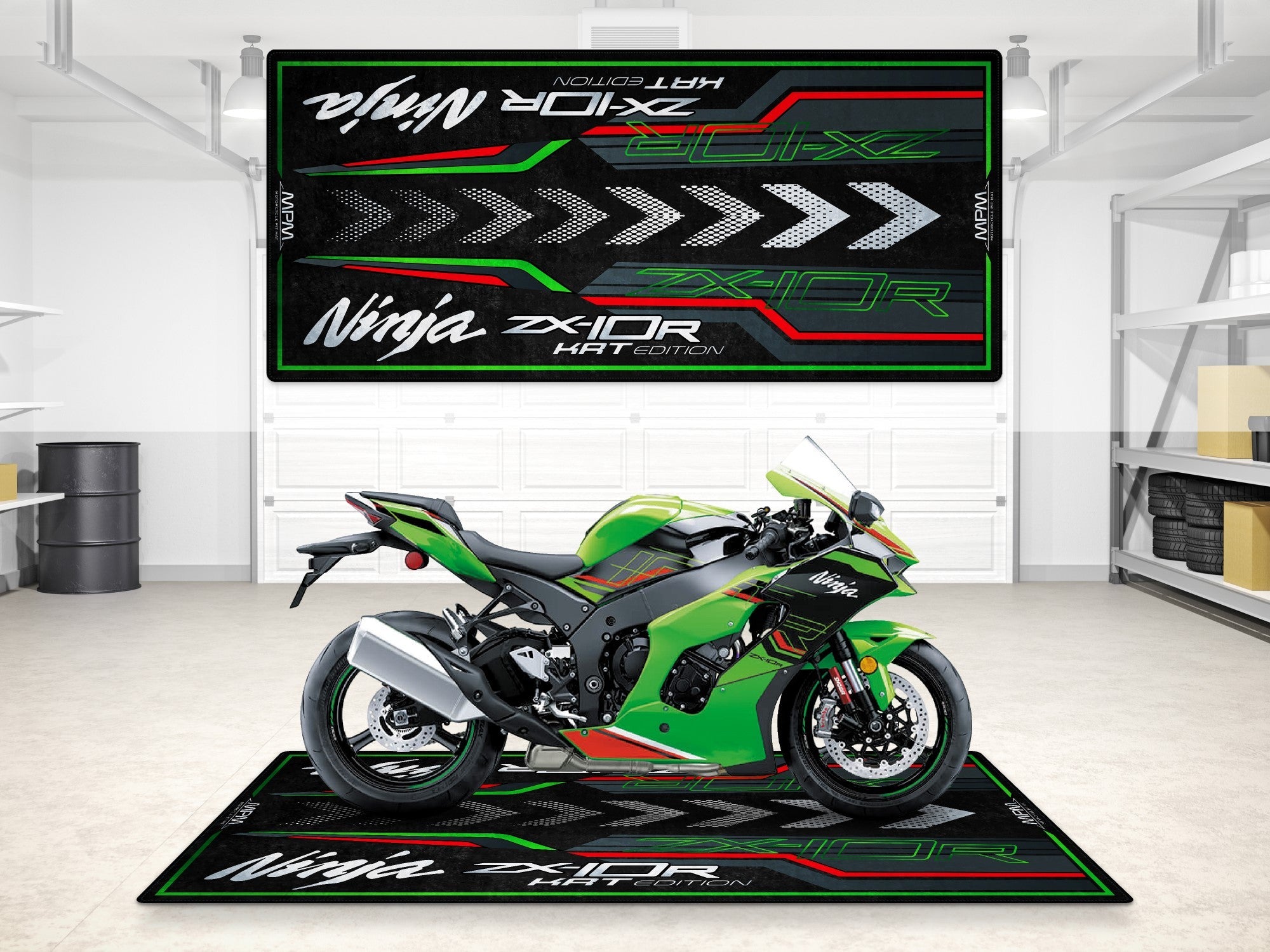 マッドマガジン ジャスタスリーグ セット Kawasaki Ninja ZX-6R KRT Custom Garage & Pit Mat | MM7396