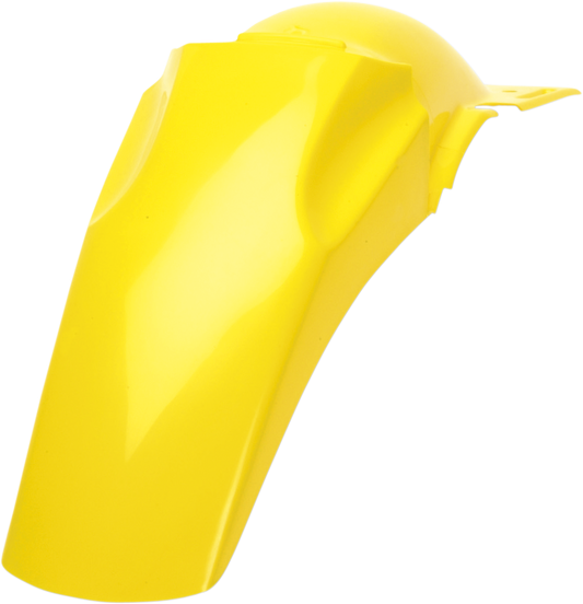Yellow Acerbis rear fender for motorcycle, body part with brand-specific design and mounting points, shown in close-up image.