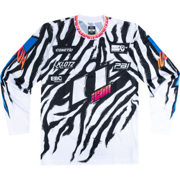 Bill's Exhausts ICON Rad Dawn™ white jersey in 3XL, showing the front design with logo and vibrant Rad Dawn™ graphic details.