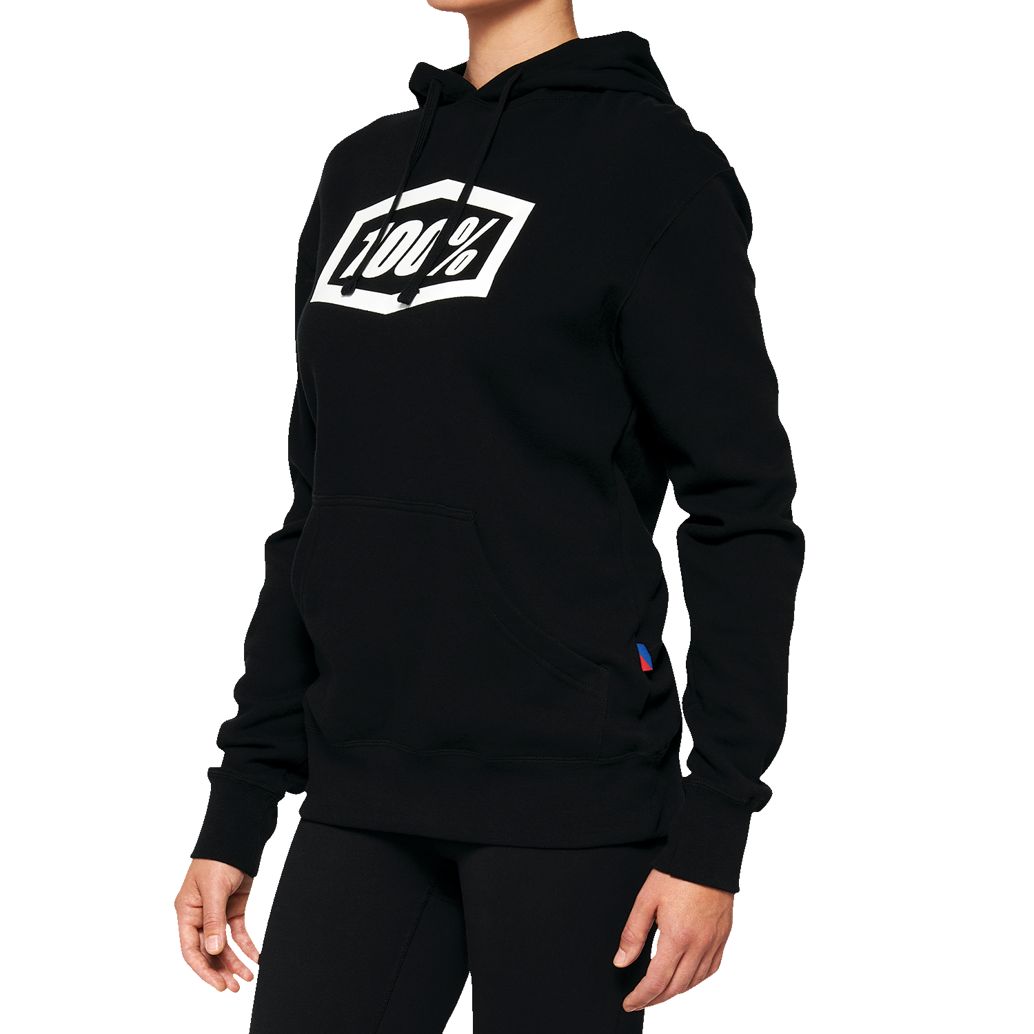 100% Women's Icon Hoodie - Black - Large 20031-00002 - Howling Moto