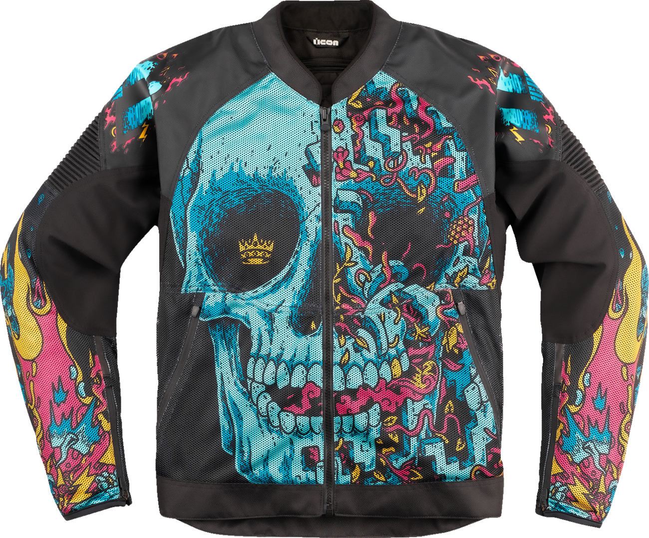 Bill's Exhausts ICON Overlord3 Mesh Munchies™ jacket in teal, medium size, featuring lightweight breathable fabric and sporty design.