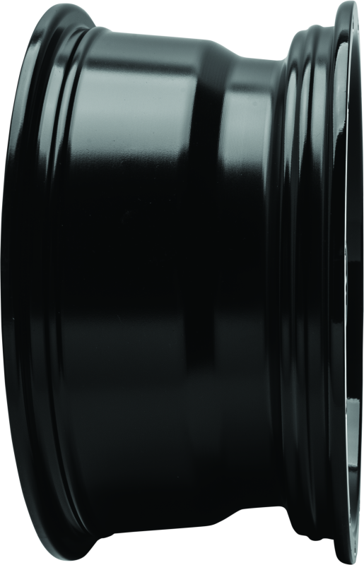 QuadBoss Barbwire 14x7 aluminum wheels with black finish, featuring a rugged design for off-road or utility vehicles.