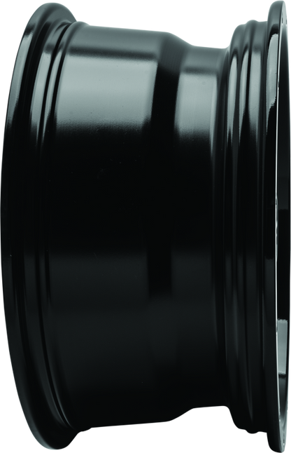QuadBoss Barbwire 14x7 aluminum wheels with black finish, featuring a rugged design for off-road or utility vehicles.
