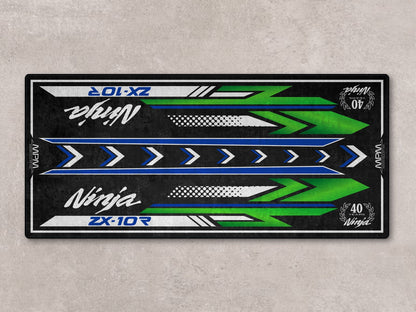 Designed Pit Mat for Kawasaki Ninja ZX-10R 40th Anniversary Motorcycle - MM7400 - Howling Moto
