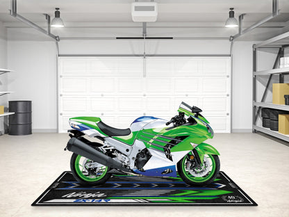 Designed Pit Mat for Kawasaki Ninja ZX-14R 40th Anniversary Motorcycle - MM7402 - Howling Moto