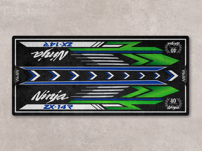 Designed Pit Mat for Kawasaki Ninja ZX-14R 40th Anniversary Motorcycle - MM7402 - Howling Moto