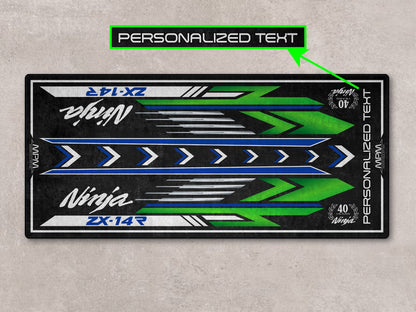 Designed Pit Mat for Kawasaki Ninja ZX-14R 40th Anniversary Motorcycle - MM7402 - Howling Moto